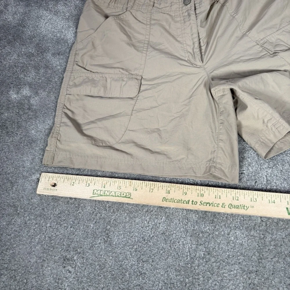 LL Bean Cargo‎ Shorts Womens 10 Beige Nylon Utility Hiking Outdoors Fishing